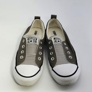 Converse All Star Striped Front Slip-on Sneakers / Loafers Sz 7
